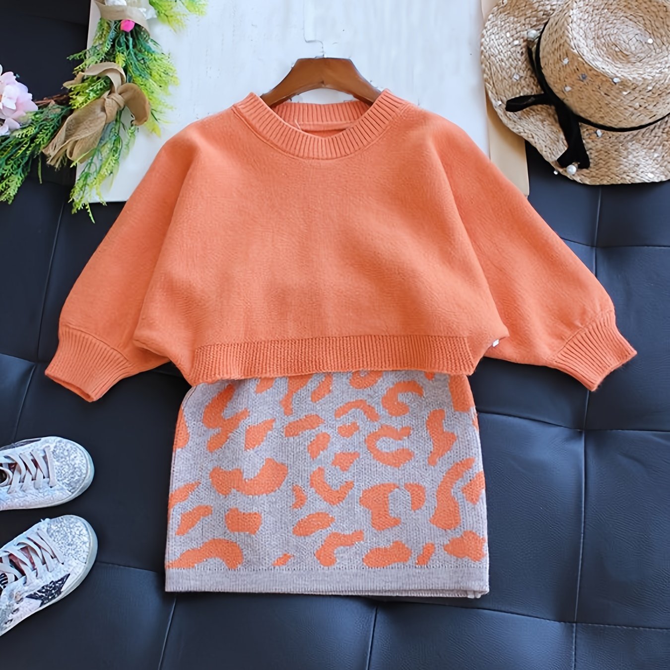 Girls Sweater & Skirt Set, Long Sleeve, Autumn/Winter