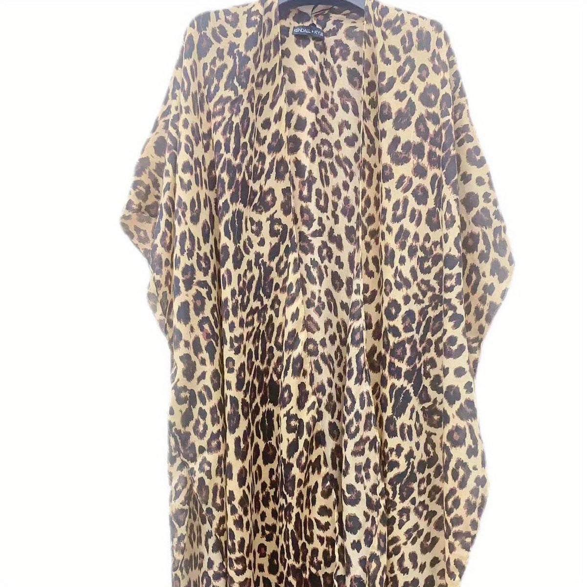 Leopard Print Large Shawl Vintage Cape Classic Windproof Cape Vintage Cardigan