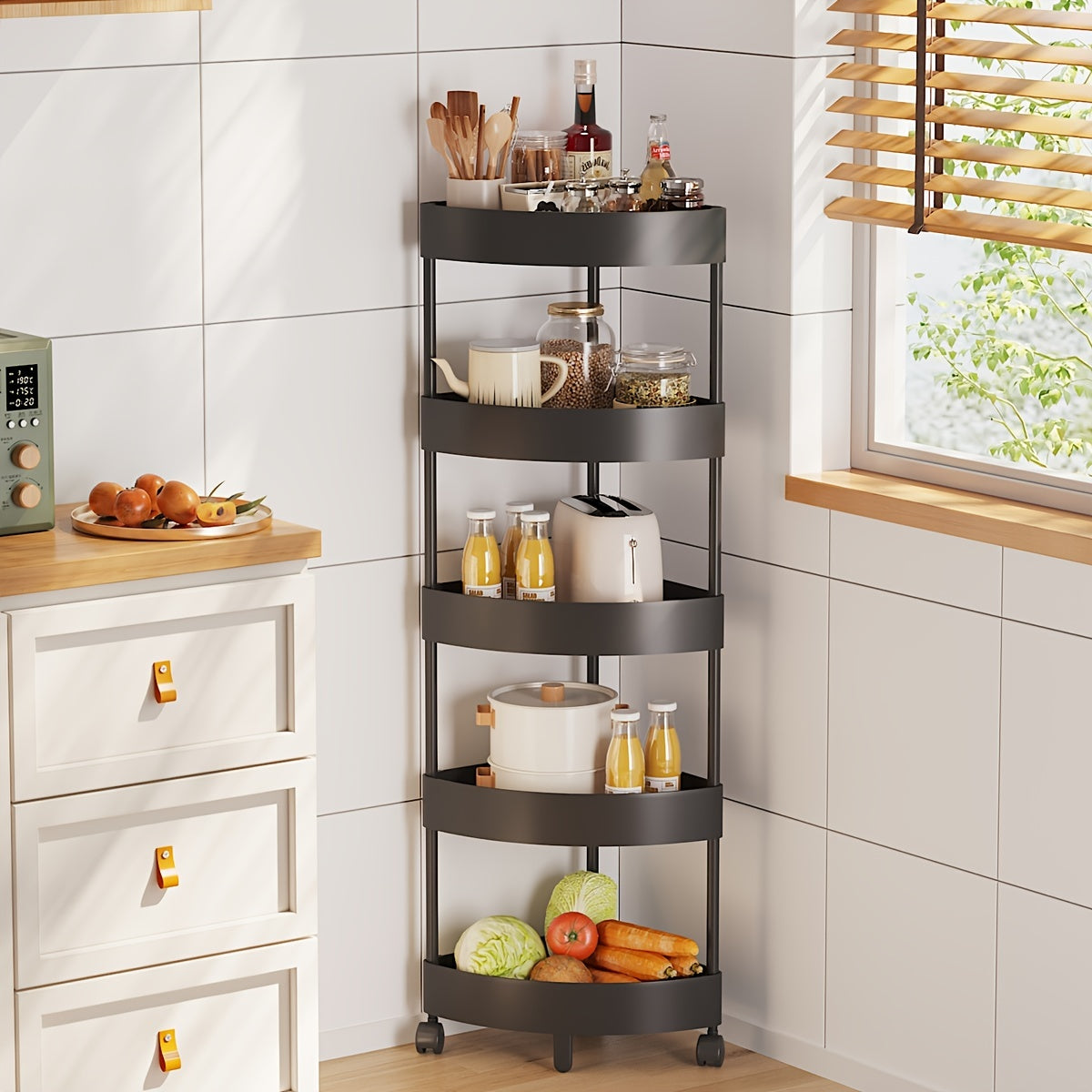 Multi Tier Storage Rack For Kitchen Corner Shelves