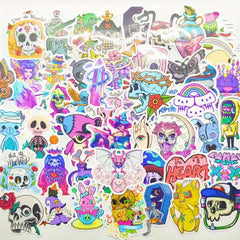 50 Pcs Pastel Goth Stickers Vinyl Waterproof Horror Decal Pack