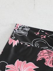  Floral Print High Waist Beach Shorts