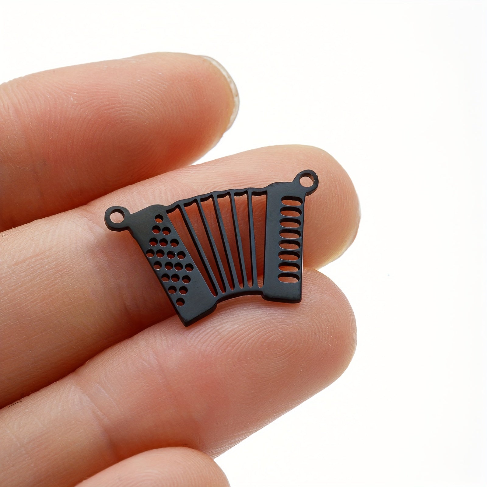 5pcs Stainless Steel Accordion Music Connector for DIY Jewelry Making