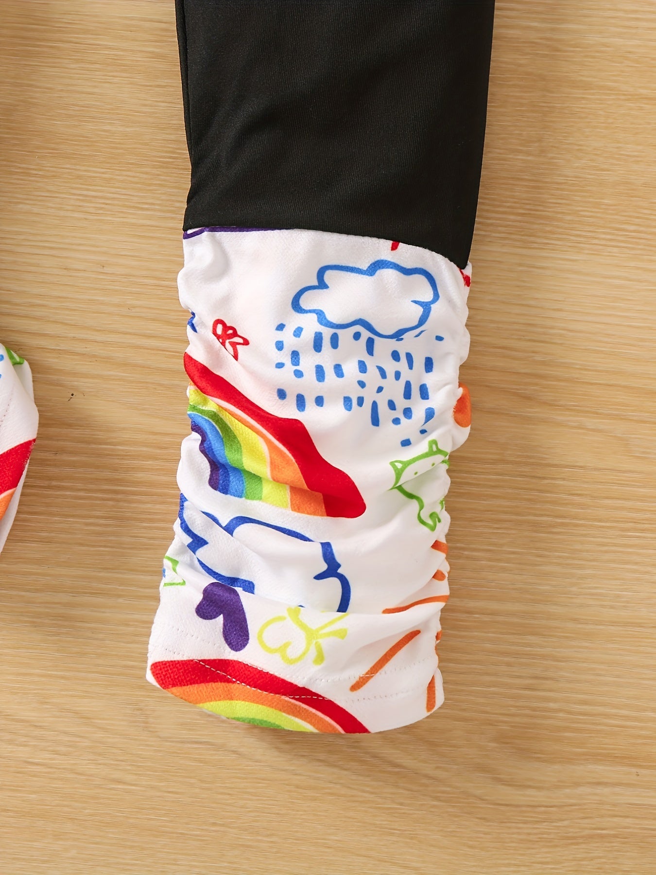 Girls Graffiti Graphic Stretch Leggings Kids Clothes