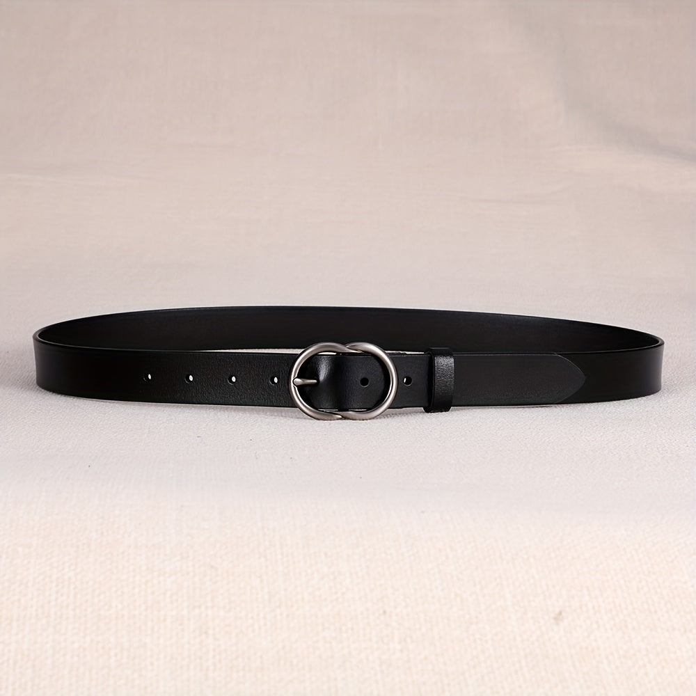Vintage Double Ring Buckle Solid Belt Casual Jeans Pants Belts For Women