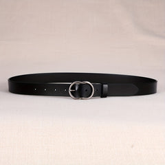 Vintage Double Ring Buckle Solid Belt Casual Jeans Pants Belts For Women