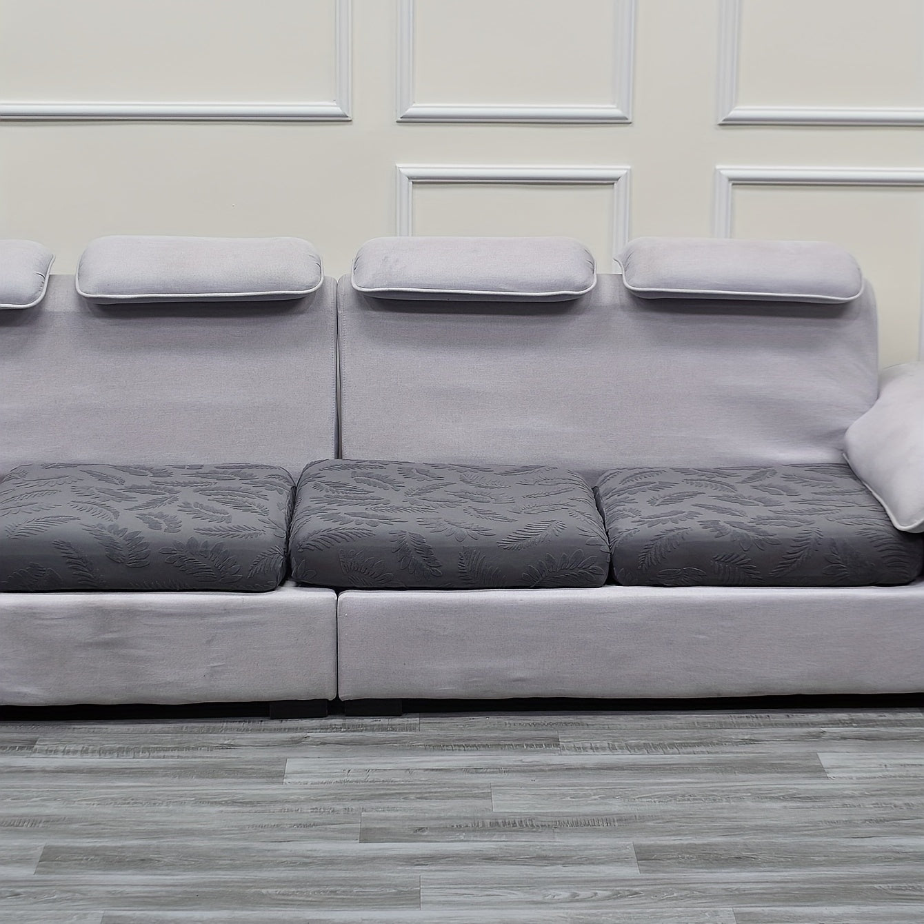 Waterproof Jacquard Leaf Pattern Sofa Slipcover with Cushion Cover