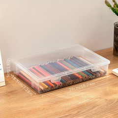 Large Capacity Pencil Case Transparent Plastic Storage Box