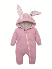 Newborn Bunny Ears Hooded Jumpsuit