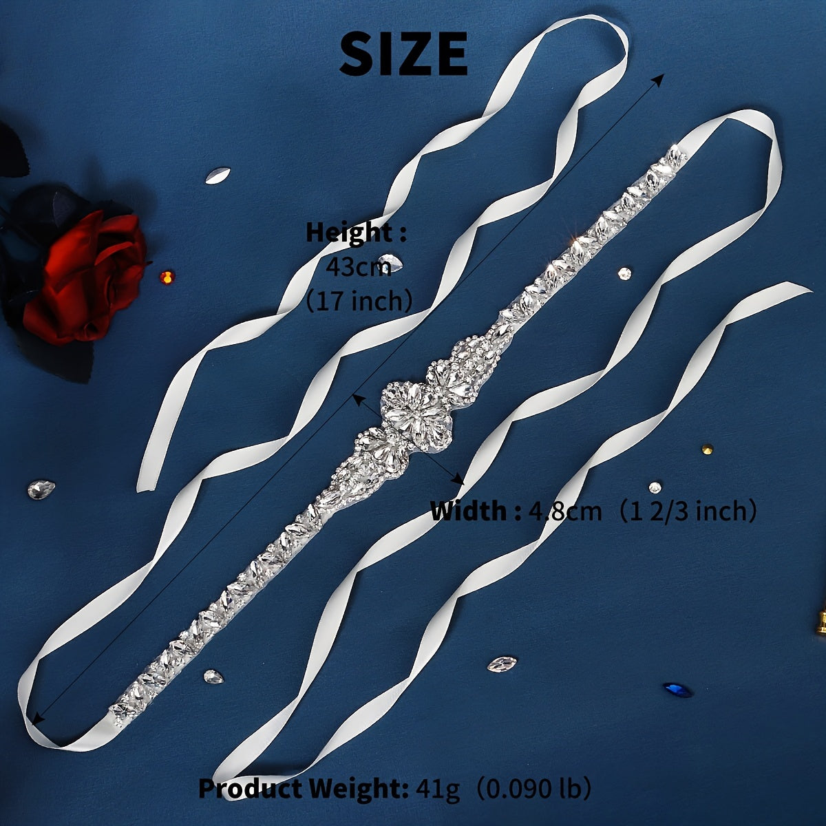 Pearl and Rhinestone Bridal Belt Crystal Wedding Sash