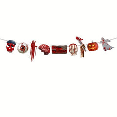 Halloween Pumpkin Ghost Theme Banner Party Decoration Supplies