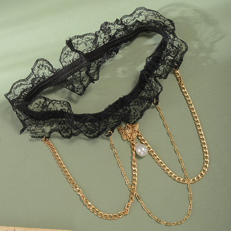 Lace Garter Tassel Chain Pearl Thigh Chain Bridal Accessory