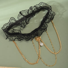 Lace Garter Tassel Chain Pearl Thigh Chain Bridal Accessory