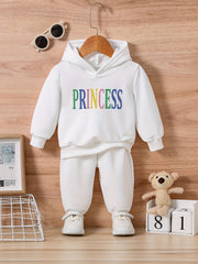 PRINCESS 2PCS Toddler Casual Outfit Long Sleeve Sweatshirt Set
