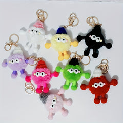 Cartoon Doll Key Chain Plush Ball Key Ring Pendant Car Ornament Bag Pendant