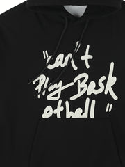 Letter Print Hoodie Men's Casual Graphic Pullover Sweatshirt