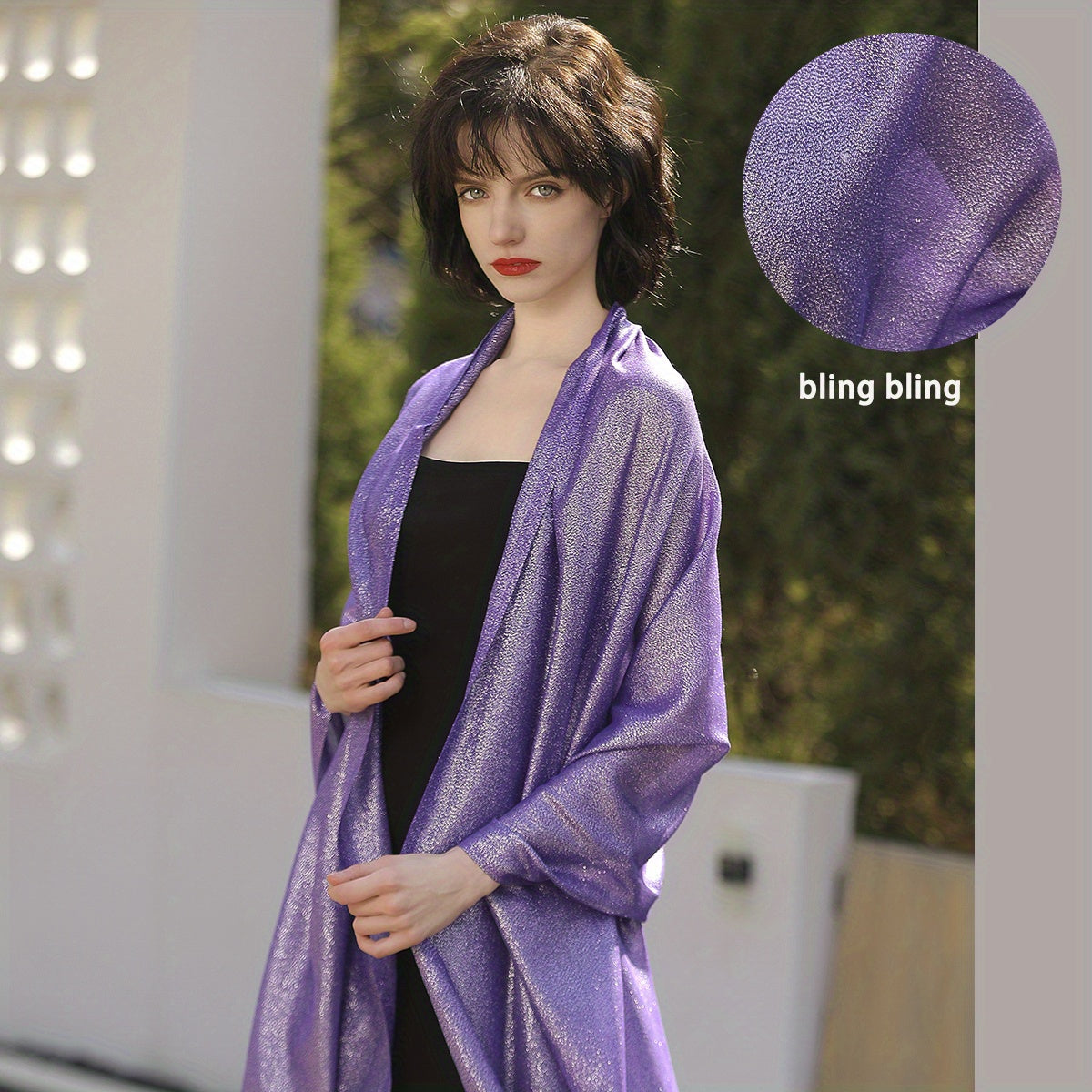 Glitter Tassel Shawl Long Scarf Wrap Women Cape For Party