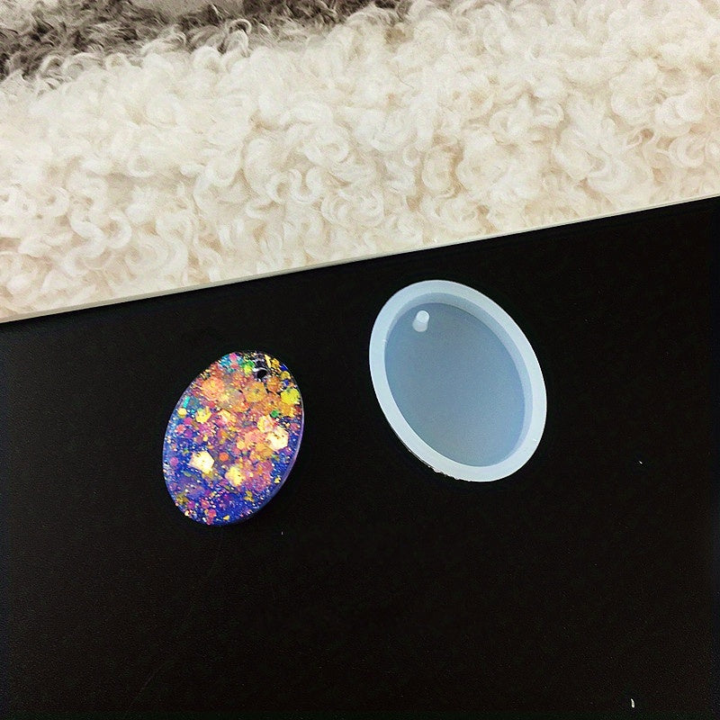 Silicone Oval Square Crystal Gemstone Pendant Mold DIY Resin Casting Epoxy Mold