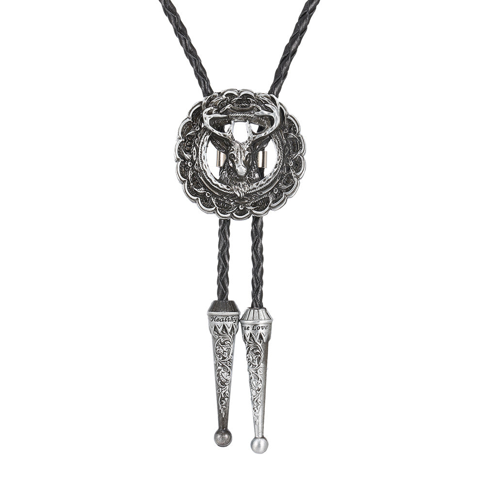 Novelty Metal Deer Head Necktie Necklace Youth Leisure Electroplating Tie