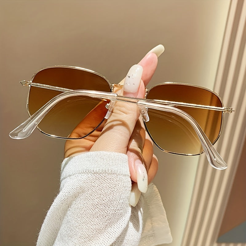 Square Metal Sunglasses Anti Glare UV400 Sun Shades for Men Women