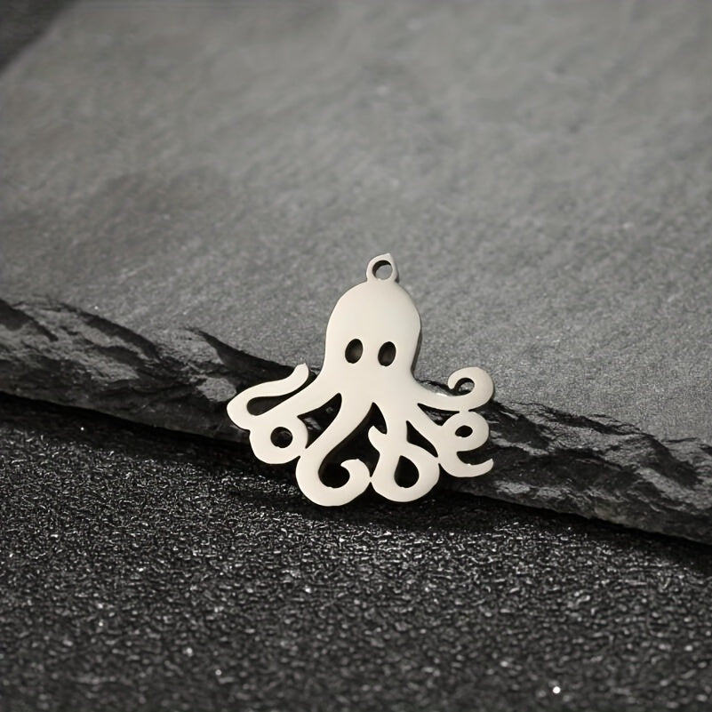 5PCS Stainless Steel Octopus Charms For DIY Jewelry Making