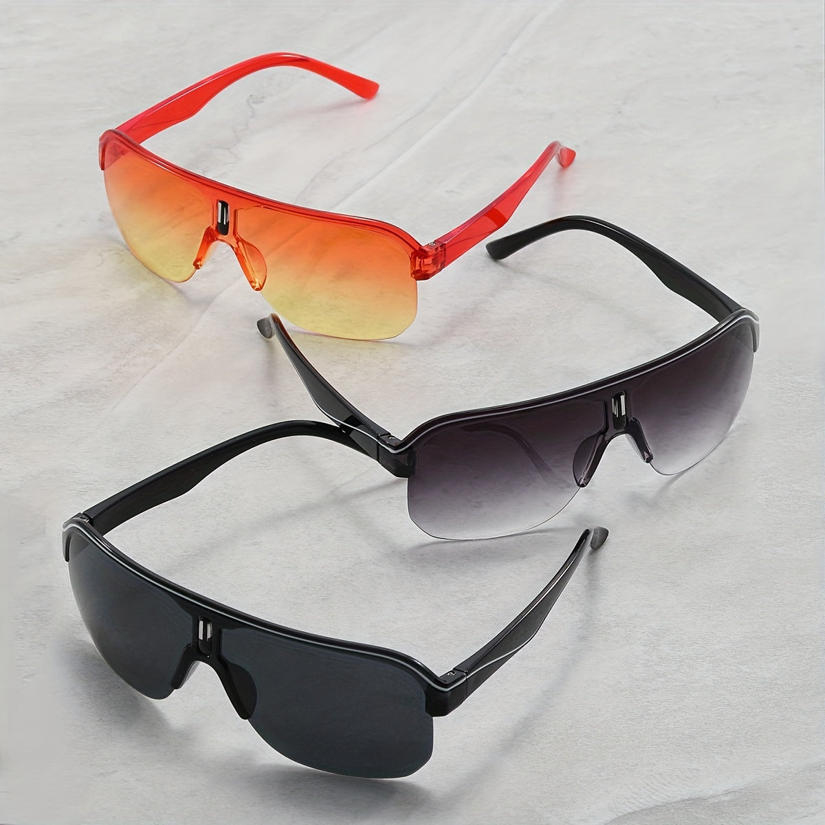 3pcs Men's Aviator Sunglasses Classic Half Frame