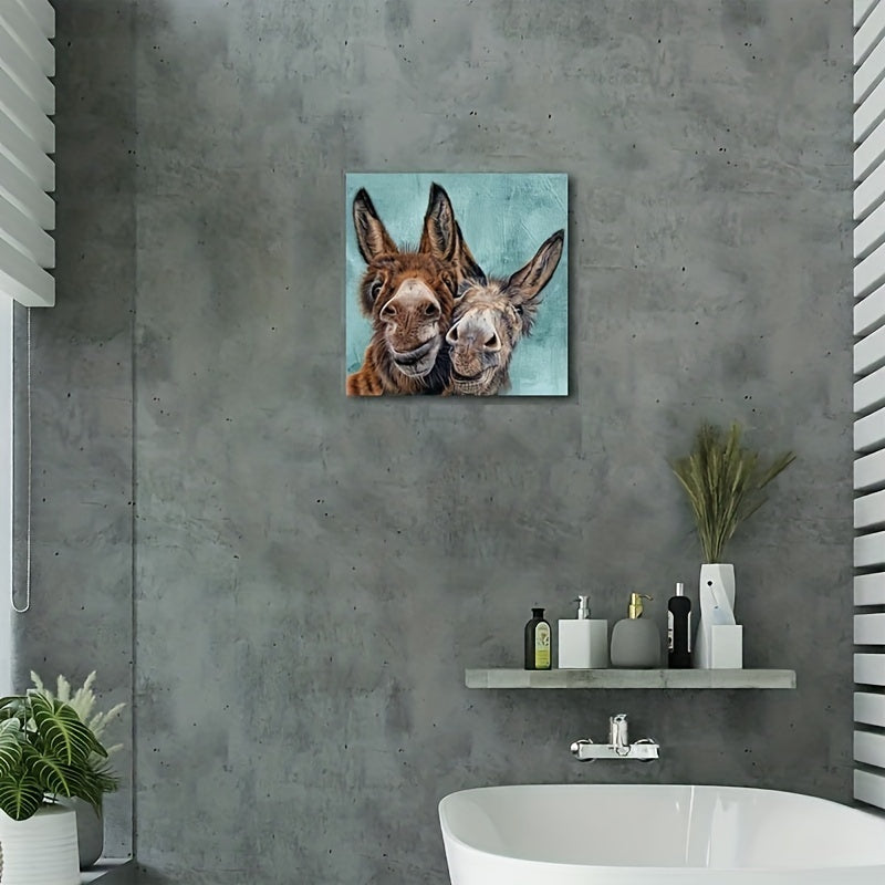 Farmhouse Donkey Canvas Picture Print Fun Animal Wall Decoration Poster