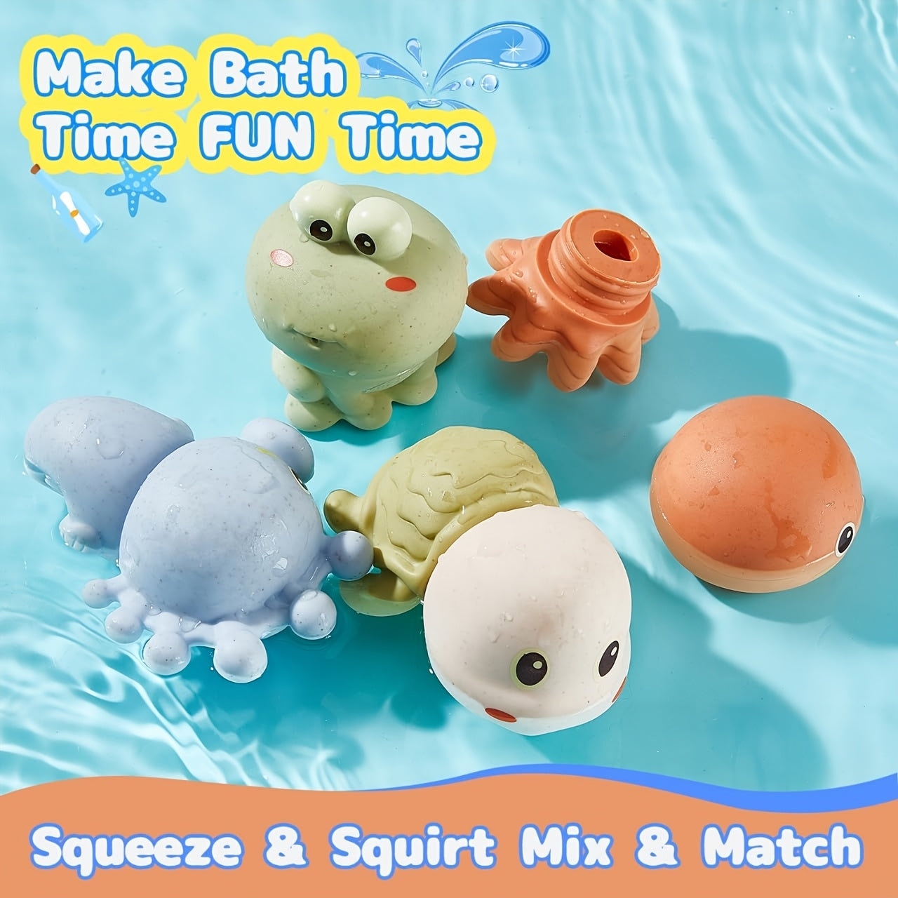 Ocean Animal Model Bath Toys for Babies & Toddlers
