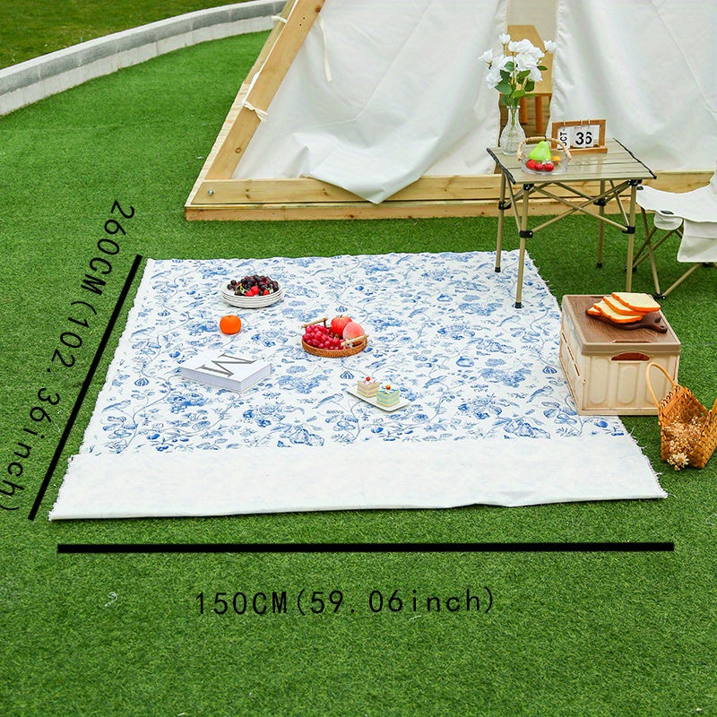 Portable Flower & Bird Printed Mat for Camping & Picnic