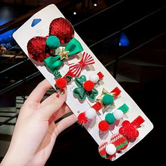 10pcs Christmas Hair Clip Decorative Hair Accessories for Girls