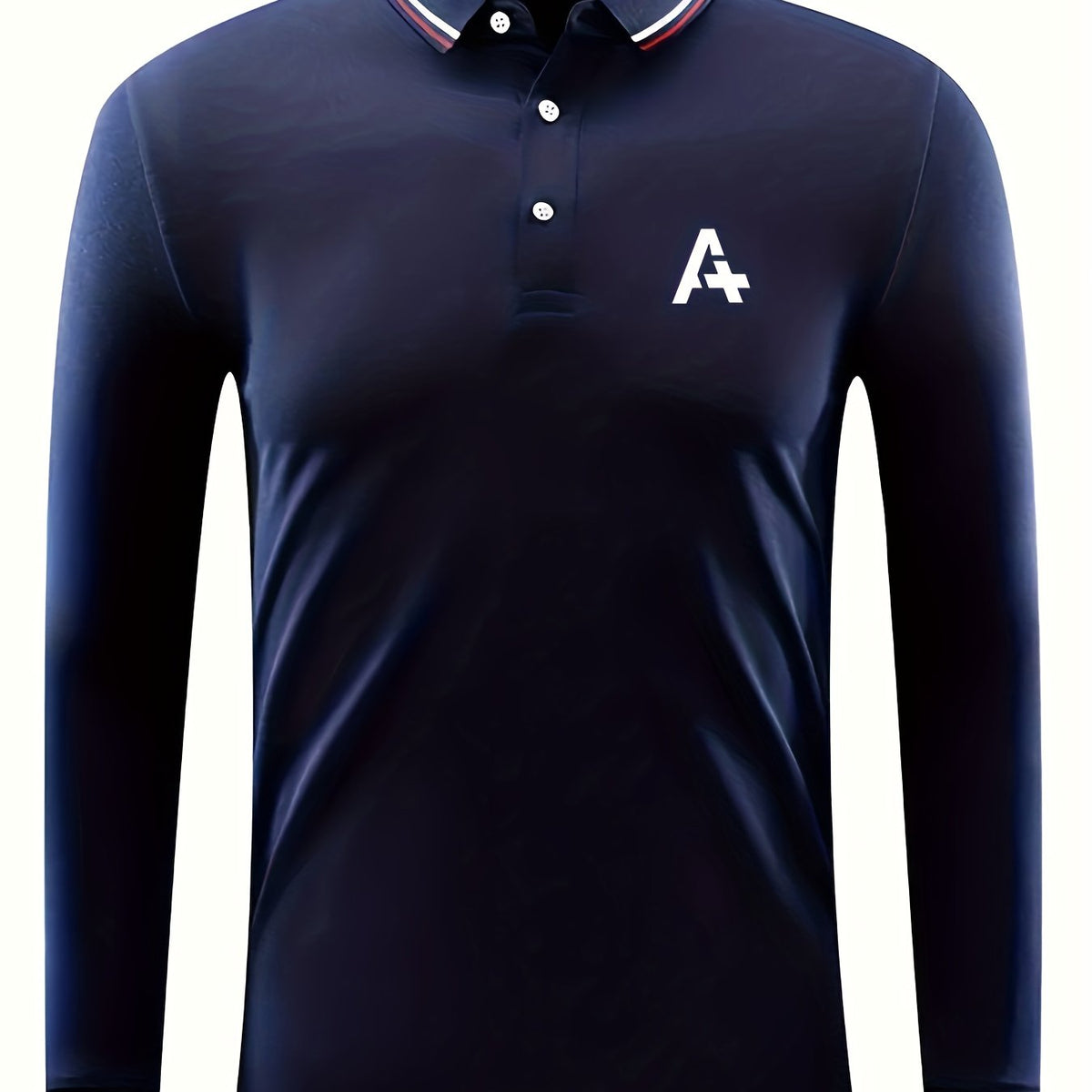Men's Long Sleeve Polo Shirt - Patterned Casual Fit