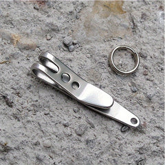 Stainless Steel Mini Pocket Clip Keychain for Outdoor Camping