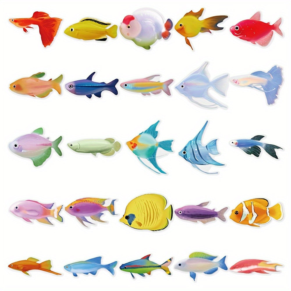 50pcs Tropical Fish Stickers for Desktop Decoration