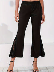  Lace Elastic High Rise Flared Leg Trousers