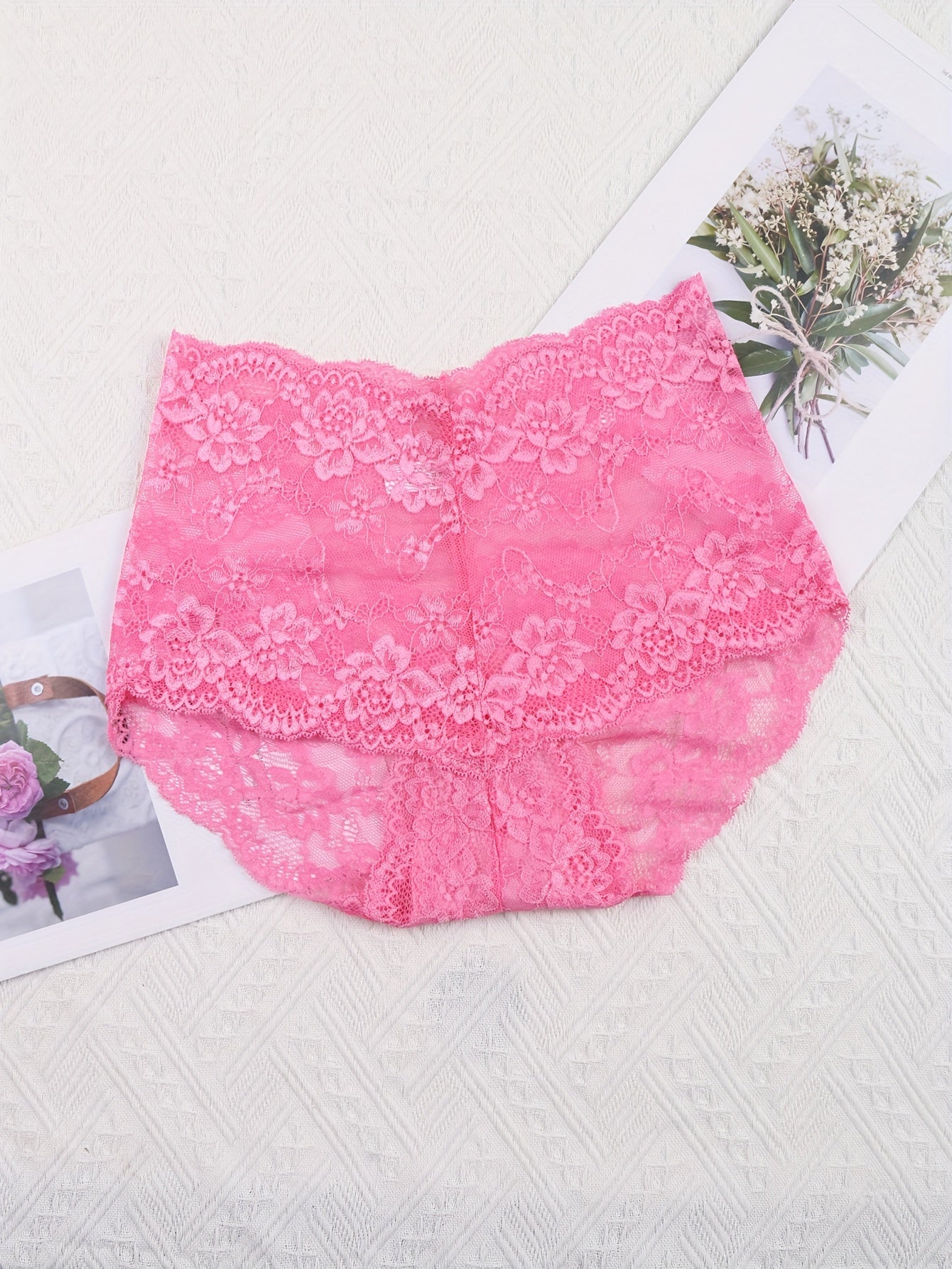 6pcs Floral Lace Briefs Women's Lingerie & Underwear