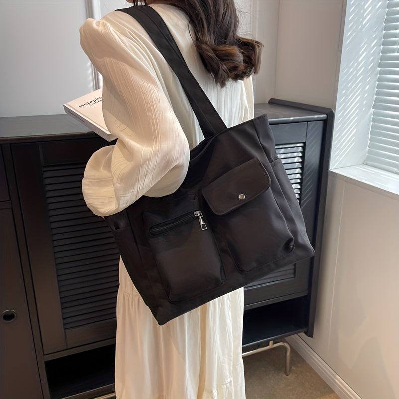 Casual Pocket Tote Bag Shoulder Handbag for Work School Travel