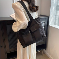 Casual Pocket Tote Bag Shoulder Handbag for Work School Travel