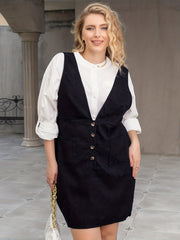  Solid V Neck Tank Dress