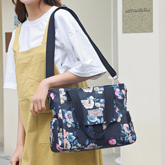 Floral Tote Bag Nylon Crossbody Handbag