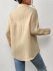 Button Up Collar Shirt Top