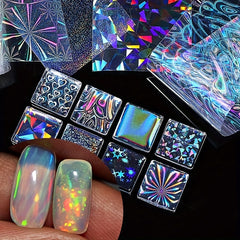 Holographic Nail Foil Transfer Stickers Laser Nail Art Decals