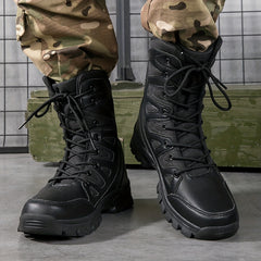 Men's Combat Boots Casual Lace-up Walking Hiking Outdoor Shoes