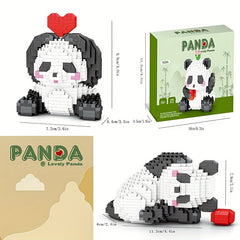 14 Styles Panda Orchid Flower Building Blocks Model Bricks Toy