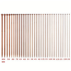 36pcs Bamboo Knitting Needles Set With Case Single Pointed Knitting Needles