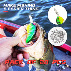 20pcs Stainless Steel Fishing Snap Clip Quick Lure Connector Accessories