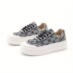 Women's Sequin Printed Thick Sole Sneakers Sport Shoes