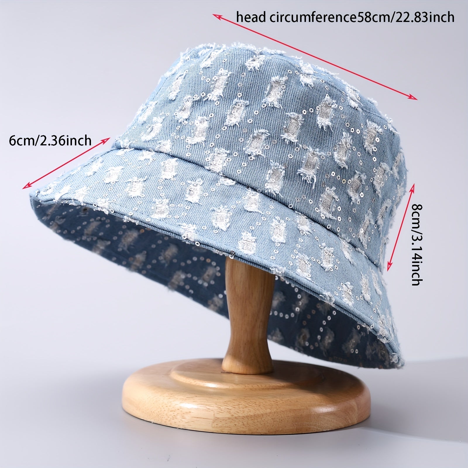 Sequin Decor Bucket Hat Lightweight Beach Basin Hat Unisex Hip Hop