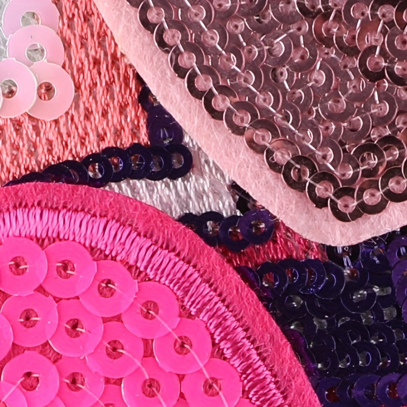 5pcs Love Mixed Sequins Patches For Girls Clothing DIY Iron on Style Stickers
