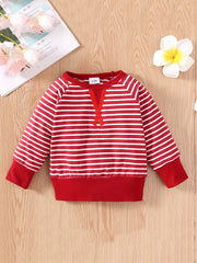 Baby Boy's Striped Contrast Pullover Top Sweatshirt