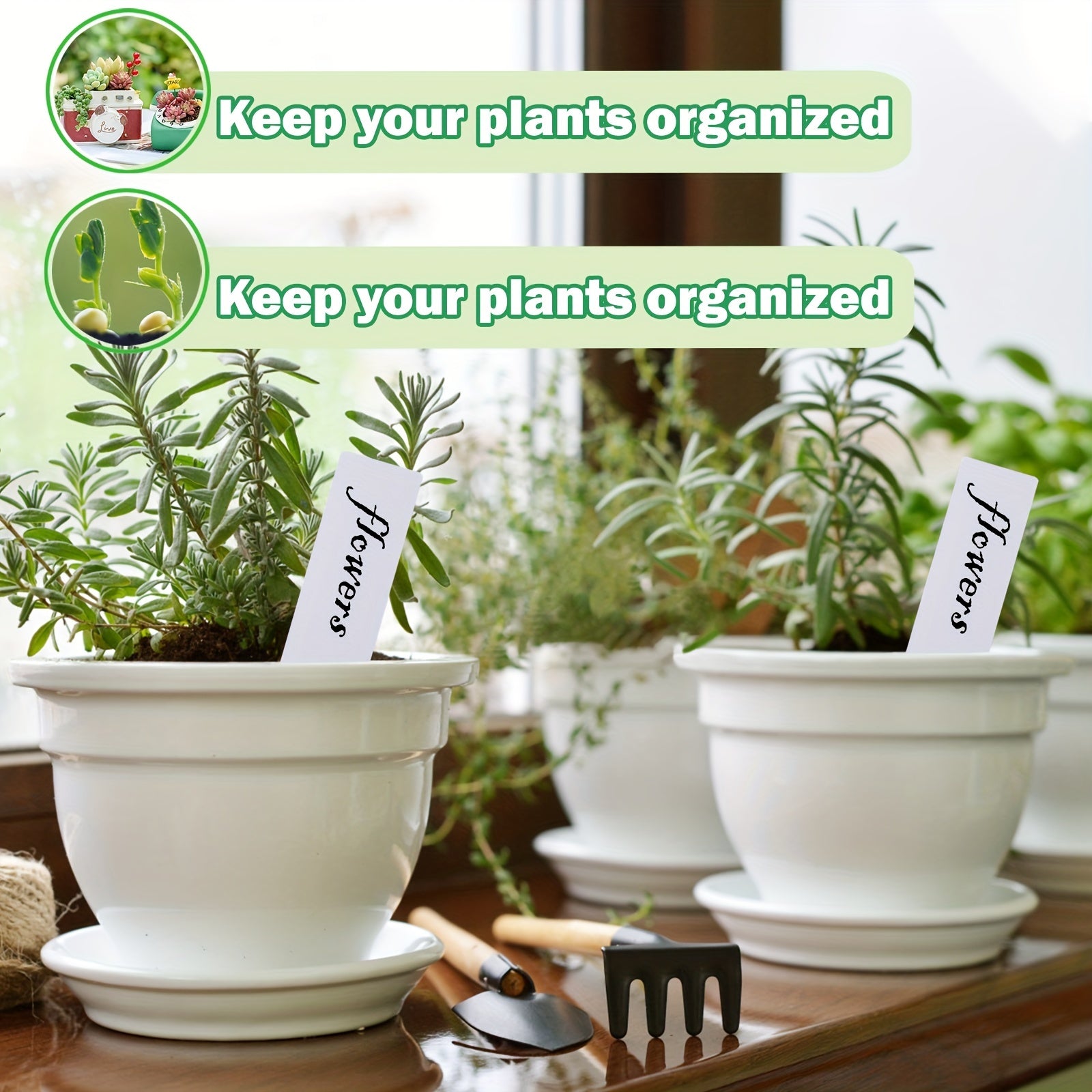 100 Plastic Waterproof Plant Labels Nursery Stakes