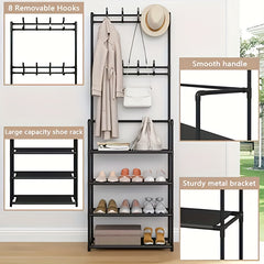 Shoe Cap Holder Multifunctional Storage Rack Coat Hooks Organizer